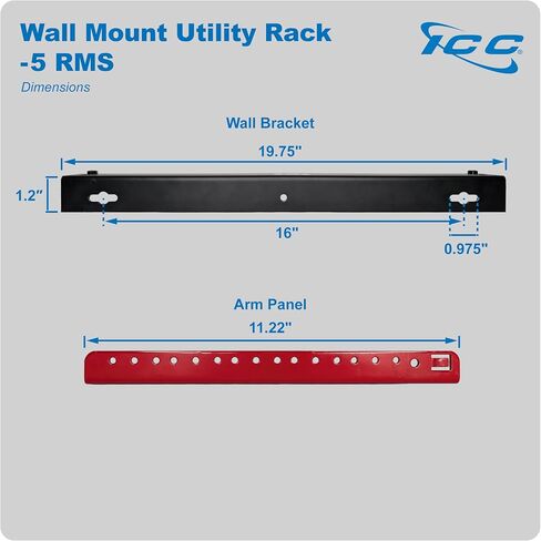 ICC Wall Mount Utility Rack, 5 RMS, Steel Construction for 19-Inch Rack Mount Equipment, Space-Saving Network Rack in Saudi Arabia