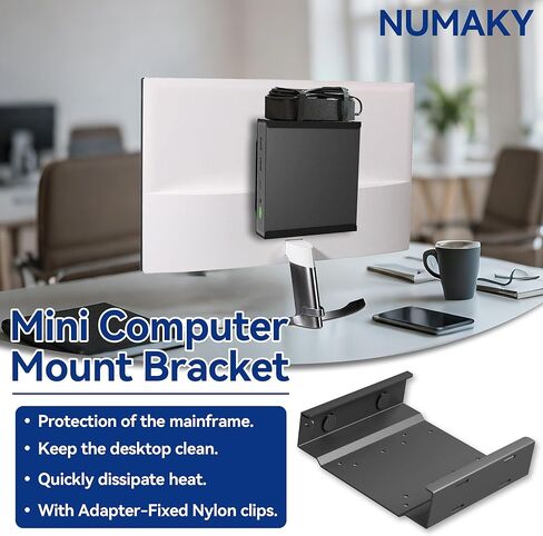 MINI PC MOUNT لـ Dell Optiplex Mini PCS (3000/5000/7000 MFF وأكثر) ، تحت المكتب | جدار الحائط | VESA ، حماية الأجهزة المضيفة ، مع مقاطع نايلون محول محول ، حافظ على سطح المكتب مرتبة ، أسود in Saudi Arabia