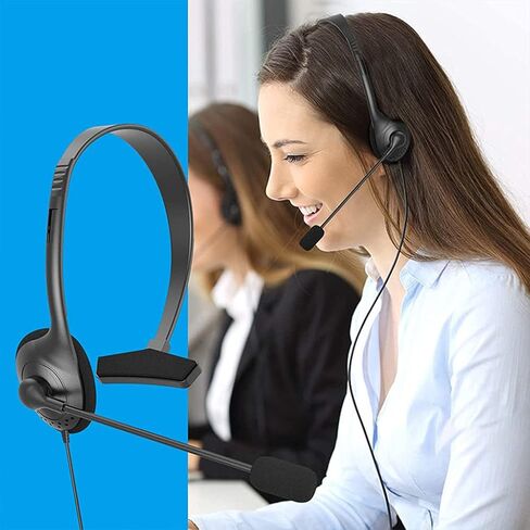 سماعة رأس الهاتف ، سماعات رأس USB مع سماعة رأس ميكروفون أحادية الجانب سماعة رأس اتصال خفيفة الوزن لجهاز الكمبيوتر/الكمبيوتر المحمول/الكمبيوتر in Kuwait