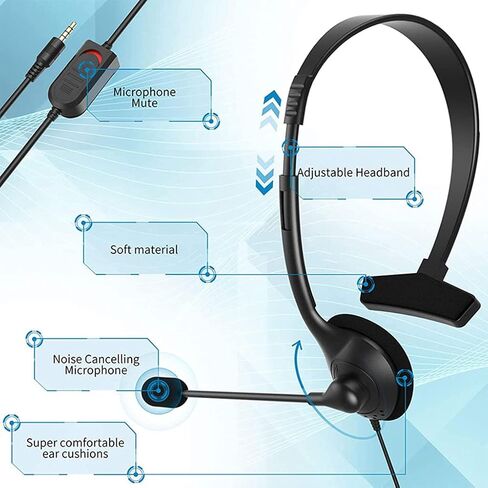 سماعة رأس الهاتف ، سماعات رأس USB مع سماعة رأس ميكروفون أحادية الجانب سماعة رأس اتصال خفيفة الوزن لجهاز الكمبيوتر/الكمبيوتر المحمول/الكمبيوتر in Kuwait