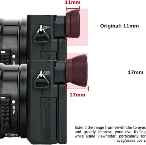 Soft Silicone Camera Viewfinder Eyepiece Extended Eyecup for Sony A6600 A6500 A6400 Eye Cup Protector Replaces for Sony FDA-EP17 in Kuwait