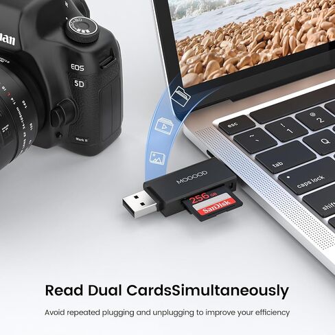 MOGOOD SD CARD Reader USB C READER AMMARY CARDER USB 2.0 MICRO SD ADAPTER DUAL CONNECTOR USB 2.0/USB C يدعم محول بطاقة الذاكرة USB C SD/MICRO SD/SDHC/SDXC/MMC لـ MacBookpro ، iPad Pro ، iPhone16 in Kuwait