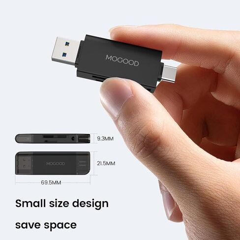 MOGOOD SD CARD Reader USB C READER AMMARY CARDER USB 2.0 MICRO SD ADAPTER DUAL CONNECTOR USB 2.0/USB C يدعم محول بطاقة الذاكرة USB C SD/MICRO SD/SDHC/SDXC/MMC لـ MacBookpro ، iPad Pro ، iPhone16 in Kuwait