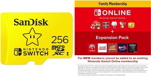 SanDisk 256GB microSDXC-Card with Nintendo Switch Online + Expansion Pack 12-month Family Membership – [Digital Code] in Saudi Arabia
