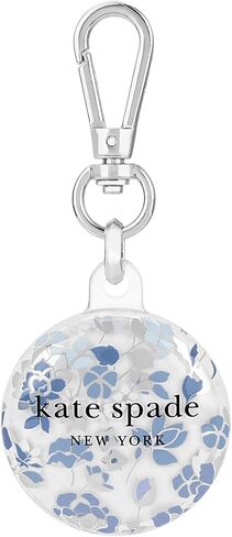 Kate Spade New York AirTag Holder with Metallic Ring Clip - Protective Case for Apple AirTag - Flowerbed Blue in Saudi Arabia