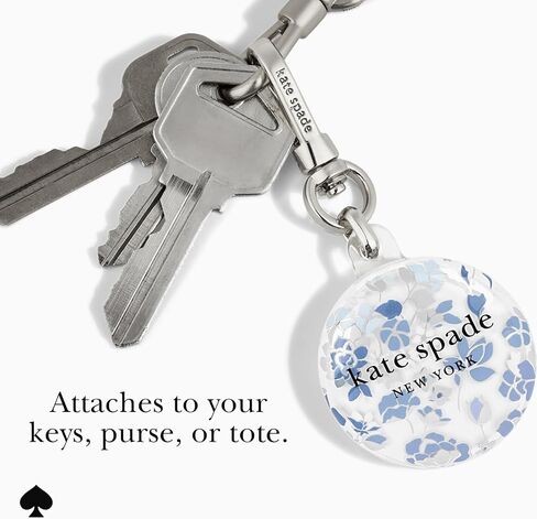 Kate Spade New York AirTag Holder with Metallic Ring Clip - Protective Case for Apple AirTag - Flowerbed Blue in Saudi Arabia