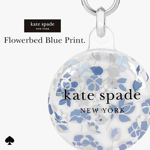 Kate Spade New York AirTag Holder with Metallic Ring Clip - Protective Case for Apple AirTag - Flowerbed Blue in Saudi Arabia