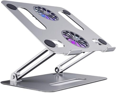 Foldable Laptop Cooling Stand Desk Cooling Fan Adjustable Base Aluminum Stand for Laptop(E) in Kuwait