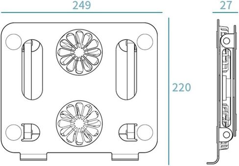 Foldable Laptop Cooling Stand Desk Cooling Fan Adjustable Base Aluminum Stand for Laptop(E) in Kuwait