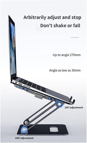 Foldable Laptop Cooling Stand Desk Cooling Fan Adjustable Base Aluminum Stand for Laptop(E) in Kuwait