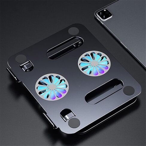 Foldable Laptop Cooling Stand Desk Cooling Fan Adjustable Base Aluminum Stand for Laptop(E) in Kuwait