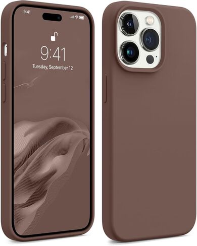Aotesier Shockproof مصممة لحالة iPhone 14 Pro Max ، [سيليكون من الدرجة الغذائية] [حماية إسقاط عسكري] مع حالة هاتف واقية مضادة للبطانة لـ 14 Promax ، 6.7 بوصة ، شوكولاتة in Kuwait