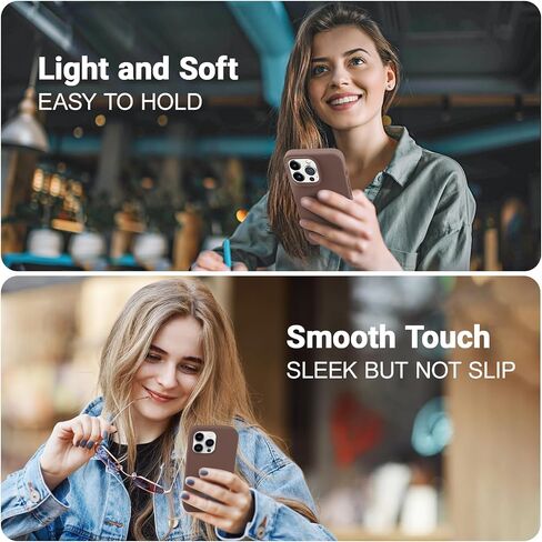 Aotesier Shockproof مصممة لحالة iPhone 14 Pro Max ، [سيليكون من الدرجة الغذائية] [حماية إسقاط عسكري] مع حالة هاتف واقية مضادة للبطانة لـ 14 Promax ، 6.7 بوصة ، شوكولاتة in Kuwait