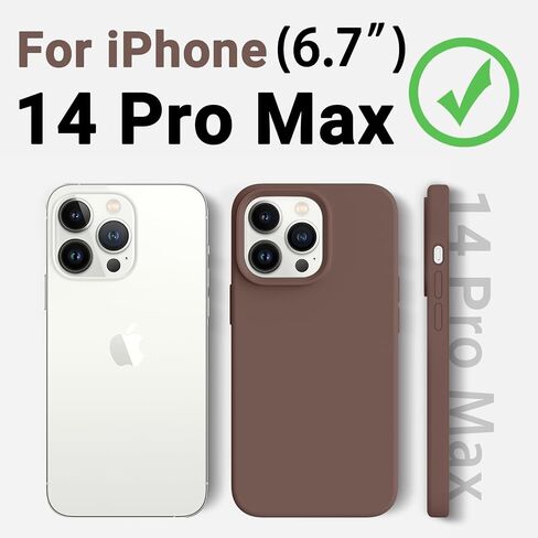 Aotesier Shockproof مصممة لحالة iPhone 14 Pro Max ، [سيليكون من الدرجة الغذائية] [حماية إسقاط عسكري] مع حالة هاتف واقية مضادة للبطانة لـ 14 Promax ، 6.7 بوصة ، شوكولاتة in Kuwait