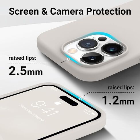 Aotesier Shockproof مصممة لحالة iPhone 14 Pro Max ، [سيليكون من الدرجة الغذائية] [حماية إسقاط عسكري] مع حالة هاتف واقية مضادة للبطانة لـ 14 Promax ، 6.7 بوصة ، شوكولاتة in Kuwait