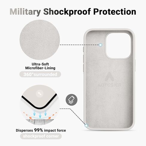 Aotesier Shockproof مصممة لحالة iPhone 14 Pro Max ، [سيليكون من الدرجة الغذائية] [حماية إسقاط عسكري] مع حالة هاتف واقية مضادة للبطانة لـ 14 Promax ، 6.7 بوصة ، شوكولاتة in Kuwait