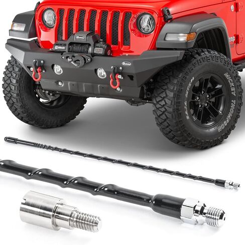 Quadratec 16 "Hi Performance Am/FM Hudby Antenna - يناسب Jeep Gladiator JT و Wrangler JK و JL و JKU و JLU 2007-2023 - لا يوجد تثبيت للأداة in Saudi Arabia
