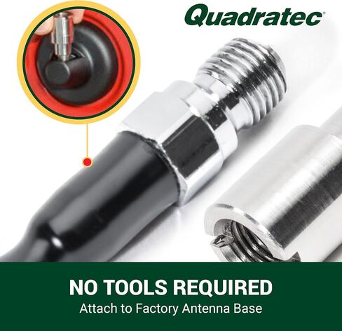 Quadratec 16 "Hi Performance Am/FM Hudby Antenna - يناسب Jeep Gladiator JT و Wrangler JK و JL و JKU و JLU 2007-2023 - لا يوجد تثبيت للأداة in Saudi Arabia
