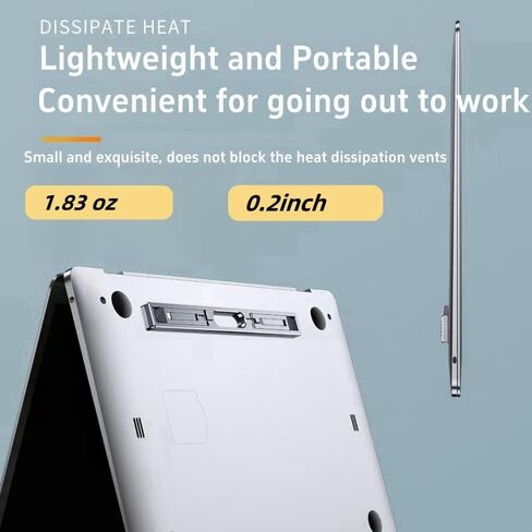 Portable Hidden Aluminum Alloy Laptop Stand, Foldable and Adjustable Laptop Riser, Light and Compact, Four-Level Height Adjustment, Ideal for Heat Dissipation and Relieving Cervical Fatigue (Grey) in Saudi Arabia