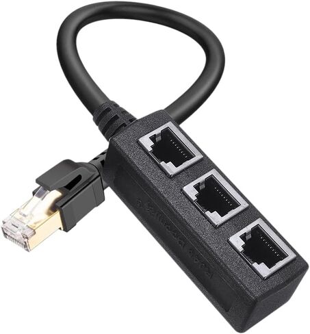 1 إلى 3 كابل محول موسع المنفذ لتمديد الشبكات المحمولة RJ45 Ethernet Splitter Network Cat 8/Cat7 New 2025 High Conference Componn in Kuwait