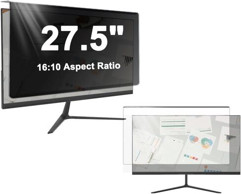 27.5 Inch Hanging Type Computer Privacy Screen Filter Panel for 16:10 Widescreen Monitor Desktop Computer, Anti-Glare and Blue Light Blocking, Eye Protection & Reduce Eye Strain in Saudi Arabia