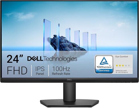 Dell 24 Monitor - SE2425HM ، Full HD (1920x1080) ، 100Hz ، IPS ، 5MS ، Vesa (100x100mm) ، HDMI ، VGA ، 3 سنوات ضمان ، أسود in Kuwait