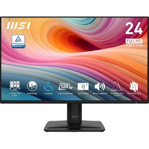 MSI PRO MP242A E2 24-inch IPS 1920 x 1080 (FHD) Gaming Office Monitor, 120Hz, Adaptive-Synch, HDR Ready, HDMI, VGA Port, Display Port,VESA Mountable, Tilt, Speaker, 4-Side Slim Bezel,1ms, Black in Kuwait