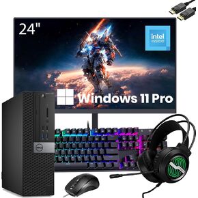 Dell OptiPlex 3040 SFF Desktop PC Computer with 24" FHD Monitor, Intel Core 6th Gen, 8GB RAM, 256GB SSD, Displayport, Headphone, Keyboard and Mouse, Windows 11 Pro (Renewed) in Saudi Arabia