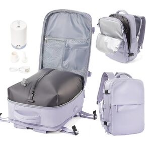 Vacuum Travel Backpack with Electric Pump for Women Men, Vacpack Seal Compression Bags Waterproof Travel Backpack Carry on Flight Approved, Air Backpack Personal Item Carry on Backpacks(Gray) in Saudi Arabia