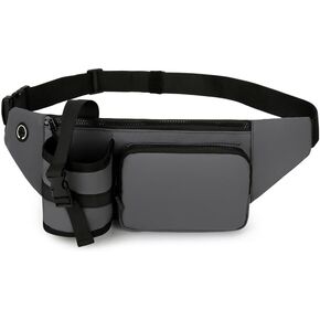 Waterproof Fanny Pack Waist Bag,Waist Pack for Women Men with Water Bottle Holder Hiking Fanny Pack for Outdoors Workout,Cycling,Dog Walking,Running Walking (Black) in Saudi Arabia