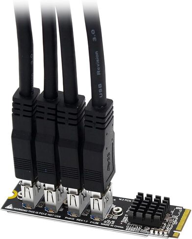 PH410 M.2 MKEY PCIE إلى 4Port PCI-E X1 بطاقة تمديد من 1 إلى 4 توسيع بطاقة الرسومات USB3.0 لسطح المكتب in Saudi Arabia