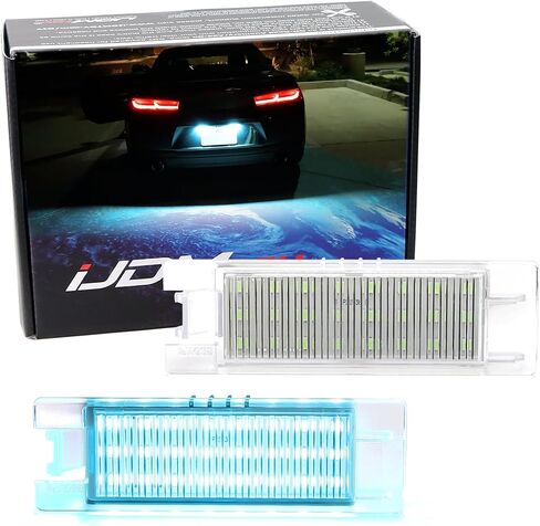 iJDMTOY OEM-Fit 3W Full LED License Plate Light Kit Compatible With 2014-up Chevy Camaro, 2013-15 Chevy Malibu, 2011-up Chevy Volt, 2016-up Chevy Cruze, 18-SMD Xenon White LED & Can-bus Error Free in Saudi Arabia