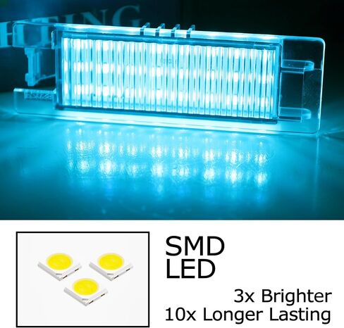 iJDMTOY OEM-Fit 3W Full LED License Plate Light Kit Compatible With 2014-up Chevy Camaro, 2013-15 Chevy Malibu, 2011-up Chevy Volt, 2016-up Chevy Cruze, 18-SMD Xenon White LED & Can-bus Error Free in Saudi Arabia