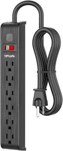 Power Strip Surge Protector, 6 Feet Extension Cord, 600 Joules Surge Protection, Multiple Protection 6 Outlet Strip, ETL Listed (1 Pack) in Kuwait