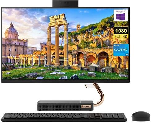 Lenovo IdeaCentre 5 All-in-One 23.8" FHD Desktop, Intel Core i5-10400T Processor, 64GB RAM 2TB PCIe SSD, Webcam, HDMI, Wi-Fi 6, Bluetooth 5.0, Wireless Keyboard & Mouse, Windows 10 pro, Black in Saudi Arabia