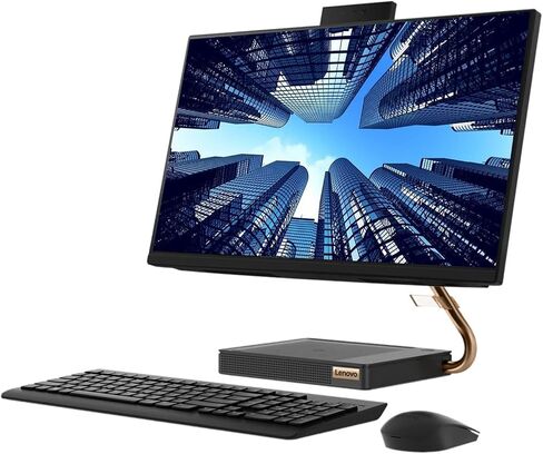 Lenovo IdeaCentre 5 All-in-One 23.8" FHD Desktop, Intel Core i5-10400T Processor, 64GB RAM 2TB PCIe SSD, Webcam, HDMI, Wi-Fi 6, Bluetooth 5.0, Wireless Keyboard & Mouse, Windows 10 pro, Black in Saudi Arabia
