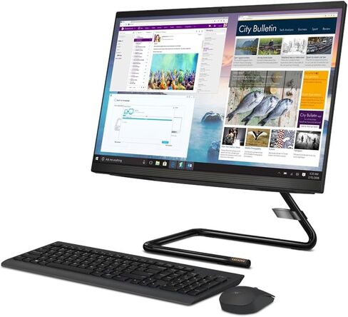 Lenovo IdeaCentre 3 24IMB05 Aio Touch | 23.8 "1920x1080 FHD | Core I3-10100T - 256GB SSD HARD DRIVE - 8GB RAM | 4 CORES @ 3.8 GHz Win 10 Home Black in Saudi Arabia