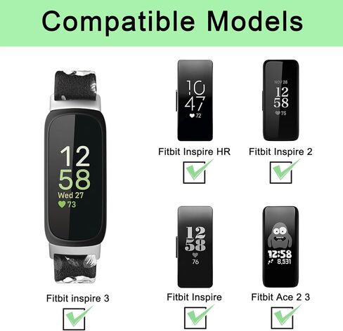 Vancle Leather Band for Fitbit Inspire 3 Bands Women Men, Genuine Leather Soft Strap for Fitbit Inspire 2/Inspire HR/Inspire in Kuwait