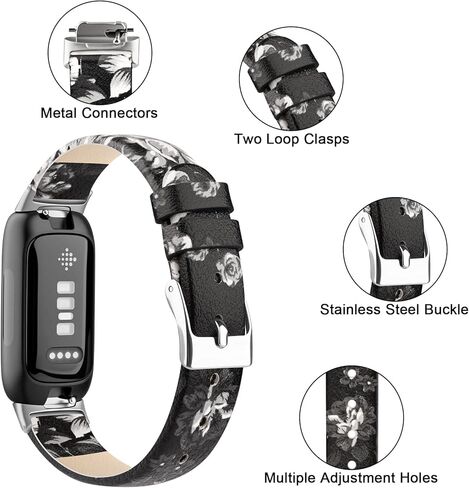Vancle Leather Band for Fitbit Inspire 3 Bands Women Men, Genuine Leather Soft Strap for Fitbit Inspire 2/Inspire HR/Inspire in Kuwait