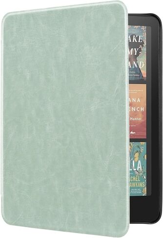 Case for Kindle Paperwhite 7" 12th Generation 2024 / Kindle Colorsoft Signature Edition, Premium PU Leather, Lightweight Water-Safe Cover with Auto Sleep Wake Function, Agave Green in Saudi Arabia