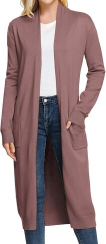 GRACE KARIN Essential Solid Open Front Maxi Long Knitted Cardigan Sweater for Women in Kuwait
