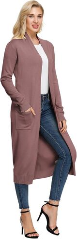 GRACE KARIN Essential Solid Open Front Maxi Long Knitted Cardigan Sweater for Women in Kuwait