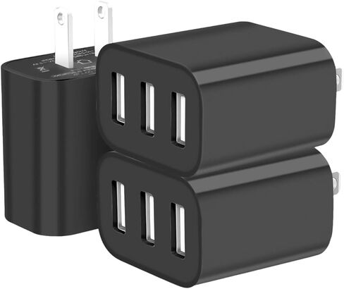 كتلة شاحن USB ، قابس الجدار في كتل الشحن ، شحن سريع شحن شحنات الجدران متعددة المحول لشاحن للهاتف المحمول 16/15/14/13/12/11/10 PRO والمزيد من 【2 عبوة】 (أسود) in Kuwait