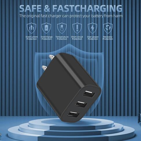 كتلة شاحن USB ، قابس الجدار في كتل الشحن ، شحن سريع شحن شحنات الجدران متعددة المحول لشاحن للهاتف المحمول 16/15/14/13/12/11/10 PRO والمزيد من 【2 عبوة】 (أسود) in Kuwait