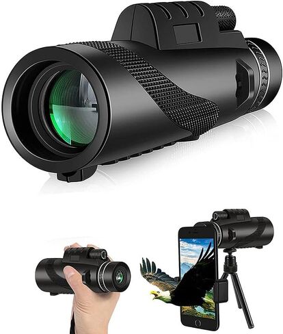 80x100 monocular Telescope, Suitable for Adults and Children, for Bird Watching, Hiking, and Concert Tours, with Phone Clip and Stand in Saudi Arabia
