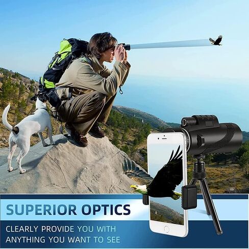 80x100 monocular Telescope, Suitable for Adults and Children, for Bird Watching, Hiking, and Concert Tours, with Phone Clip and Stand in Saudi Arabia