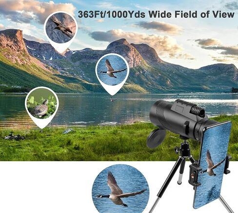 80x100 monocular Telescope, Suitable for Adults and Children, for Bird Watching, Hiking, and Concert Tours, with Phone Clip and Stand in Saudi Arabia