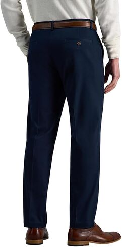 Haggar Men's Premium No-Iron Expandable-Waist Plain-Front Pant Dark Grey,46x29 in Saudi Arabia