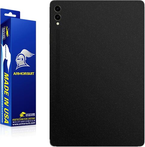 Armorsuit 2 Pack Matte Black Metallic Vinyl Skin (Back Only) لـ Samsung Galaxy Tab S9 Ultra 14.6 "Militaryshield - مصنوع في الولايات المتحدة الأمريكية in Saudi Arabia