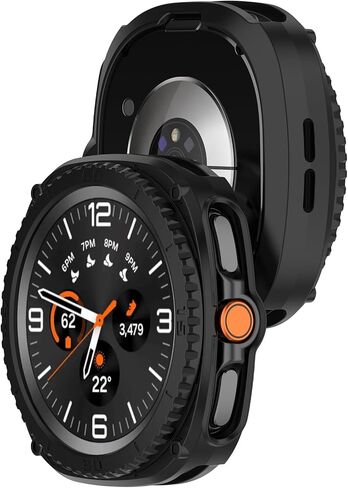 2 حزمة الحزمة الوعرة دروع ل Samsung Galaxy Watch 8 الكلاسيكية مع غطاء الإطار ، وذيذة ناعمة حامي شل الغلاف الواقي الصدمة الصدمات (أسود/أحمر) in Kuwait